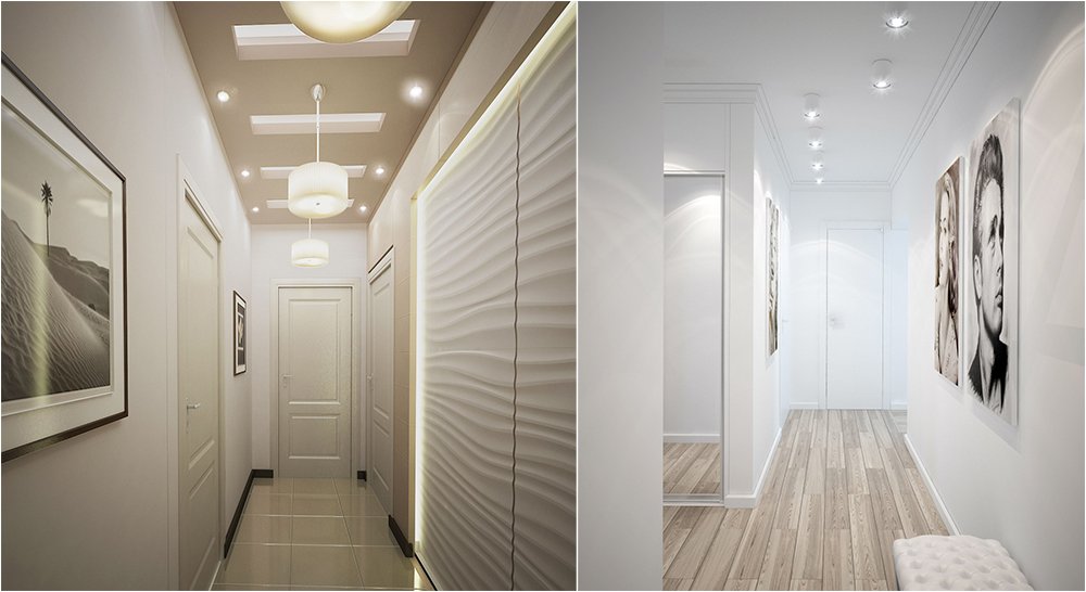 Варианты расположения точечных светильников в прихожей и коридоре